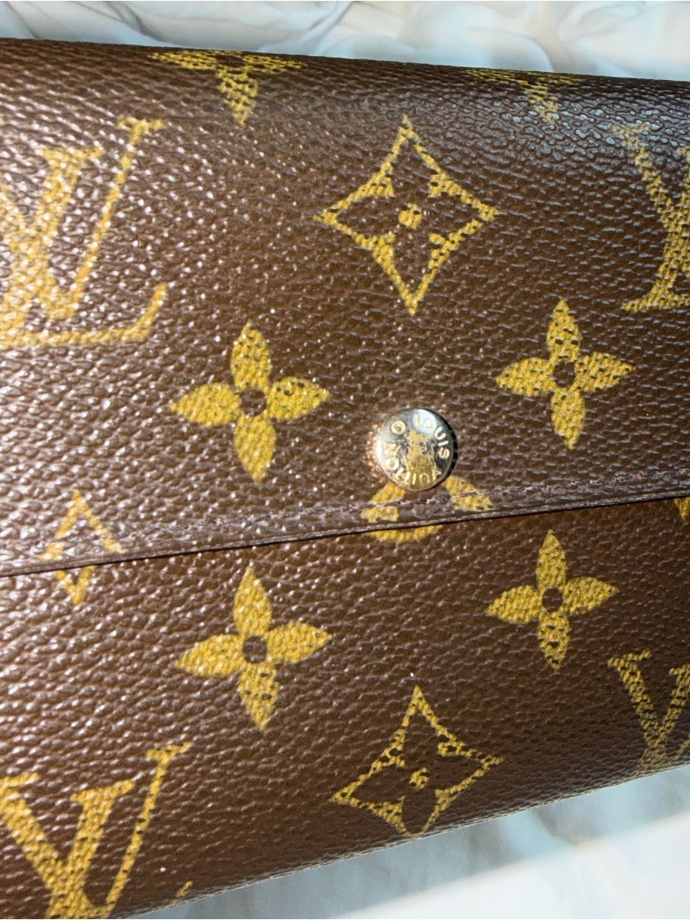Louis Vuitton Canvas Monogram Sarah Long Card Coin Snap Wallet * Read* Authentic - Picture 3 of 10